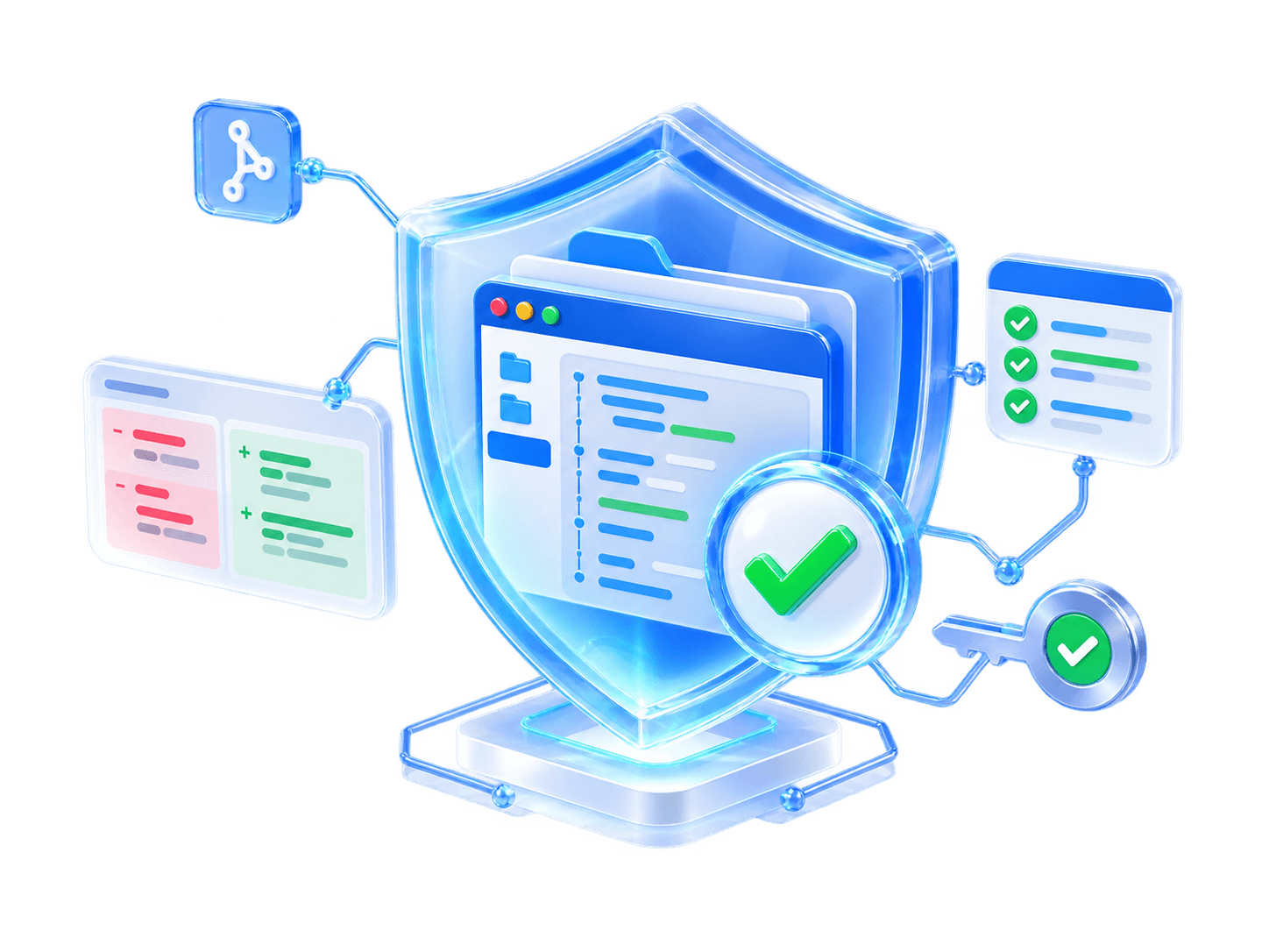 Xroga verification system connecting code changes, checks, and approval evidence